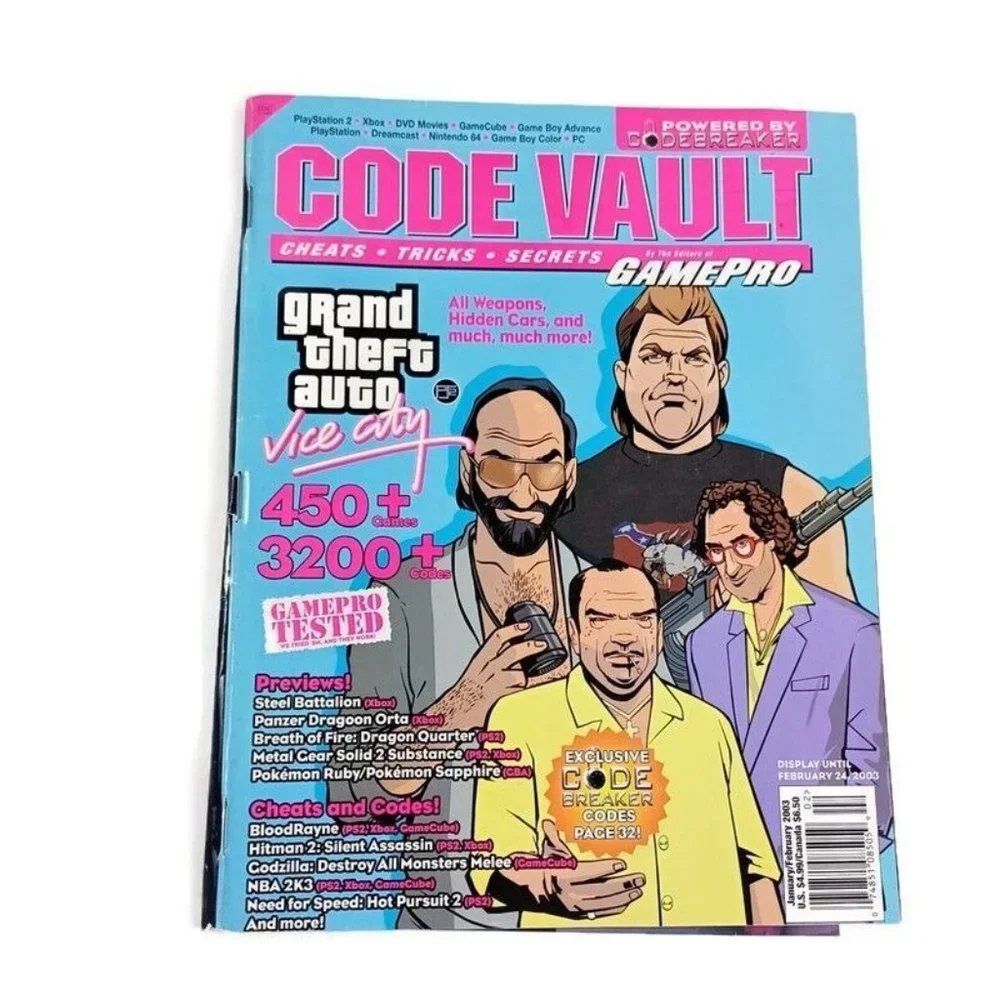 Code Vault Grand Theft Auto Vice City Magazine Jan/Feb 03 GTA *MINOR WEAR